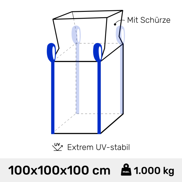 BIG BAG weiß 100 x 100 x 100 Schürze