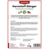 Ruemar Harnstoff UREA D&uuml;nger 46 % N Stickstoff spritzf&auml;hig D&uuml;ngeharnstoff 15  kg ( 5+10 kg Sack) geprillt