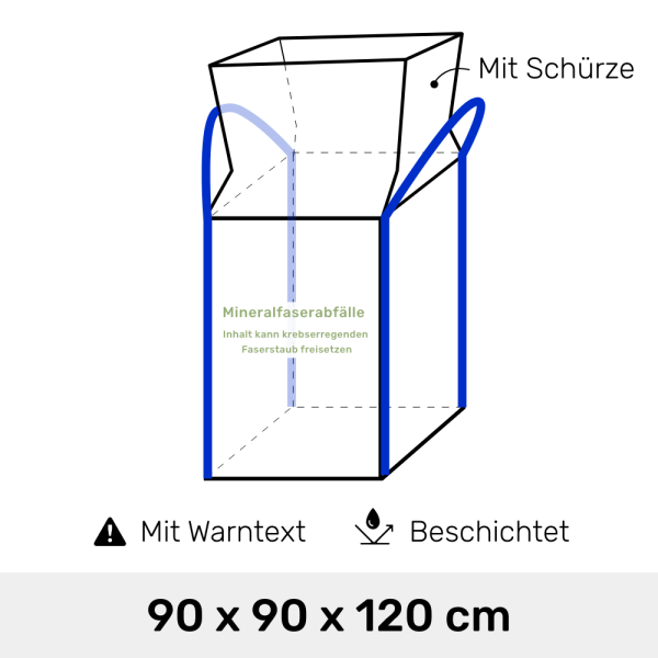 Big Bag 90 x 90 x 120cm - mit Schürze Mirawo