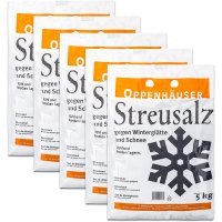 Streusalz gegen Winterglätte und Schnee - 25kg (5 x...
