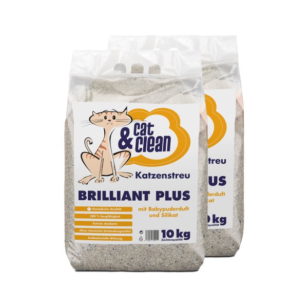 Cat&Clean® Brilliant Plus mit Babypuderduft und Silikat (20 kg)