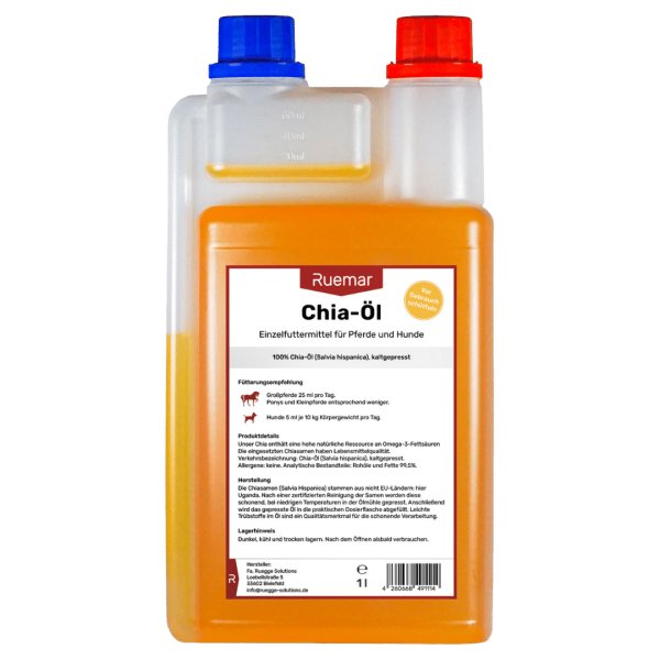 Chia Öl - Einzelfuttermittel für Pferde und Hunde (1 Liter)